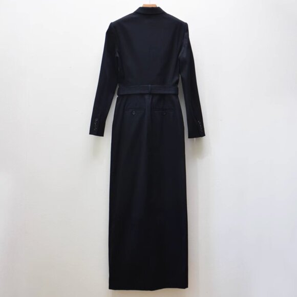 REISS Ophelia Atelier Cotton-Blend Tailored Maxi Dress UK10/US6 Black - Picture 5 of 11